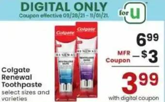 Albertsons Colgate Renewal Toothpaste offer
