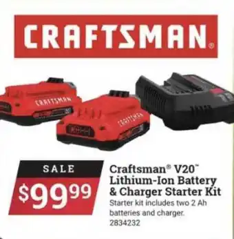 Ace Hardware Craftsman Lithium-ion Battery & Charger Starter offer