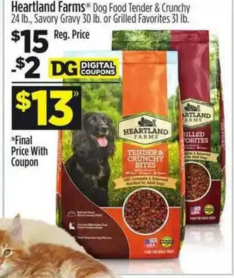 Dollar General Heartland Farms Dog Food Tender & Crunchy 24 Lb. offer