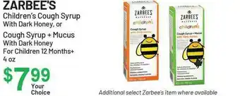 Health Mart Zarbee's Children's Cough Syrup offer