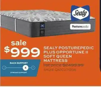 Slumberland Furniture Sealy Posturepedic Plus Opportune II Soft Queen Mattress offer