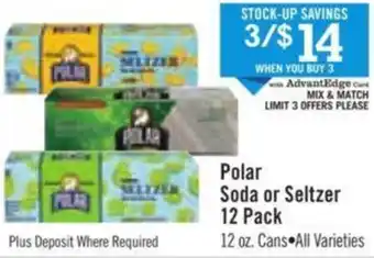 Price Chopper Polar Soda or Seltzer 12 Pack offer