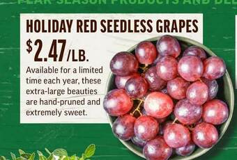 Central Market Holiday Red Seedless Grapes offer