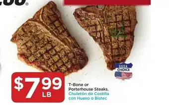 Food 4 Less T-bone Or Porterhouse Steaks offer