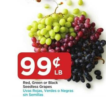 Food 4 Less Red, Green Or Black Seedless Grapes offer