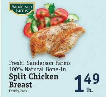 Fresh! Sanderson Farms 100% Natural Bone-In Split Chicken Breast