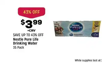 Grocery Outlet Nestle Pure Life Drinking Water offer