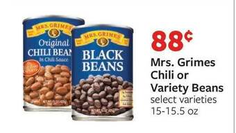Fareway Mrs. Grimes Chili Or Variety Beans offer
