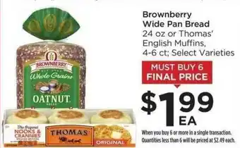 Food 4 Less Brownberry Wide Pan Bread offer