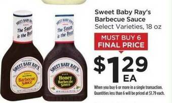 Food 4 Less Sweet Baby Ray's Barbecue Sauce offer