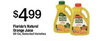 Jons International Florida's Natural Orange Juice offer