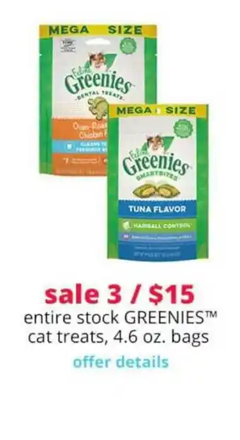 Pet Smart Greenies Cat Treats offer
