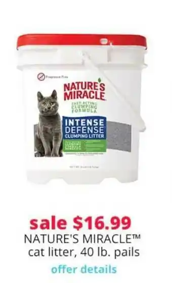 Pet Smart Nature's Miracle Cat Litter offer