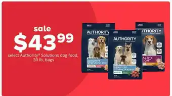 Pet Smart Select Authority Solutions Dog Food offer