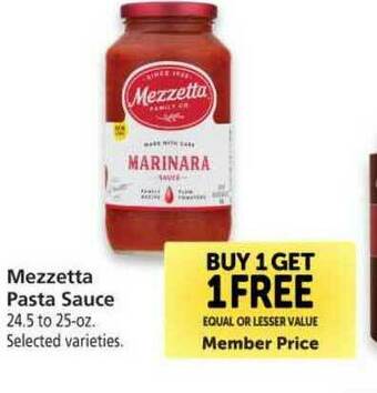 Vons Mezzetta Pasta Sauce offer