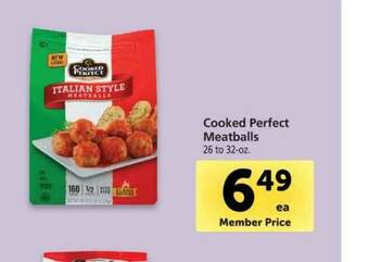 Vons Cooked Perfect Meatballs offer