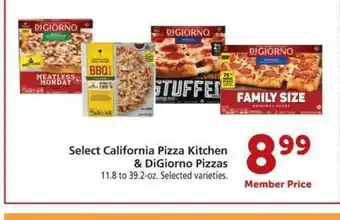 Vons Select California Pizza Kitchen & DiGiorno Pizzas offer