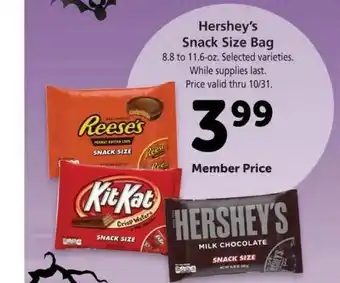 Vons Hershey's Snack Size Bag offer