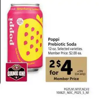 Vons Poppi Prebiotic Soda offer