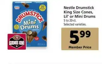 Vons Nestle Drumstick King Size Cones, Lil' Or Mini Drums offer