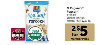 Vons O Organics® Popcorn offer