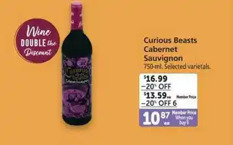 Vons Curious Beasts Cabernet Sauvignon offer