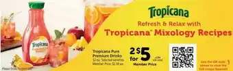 Vons Tropicana Pure Premium Drinks offer