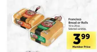 Vons Francisco Bread Or Rolls offer