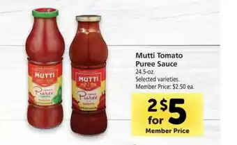 Vons Mutti Tomato Puree Sauce offer