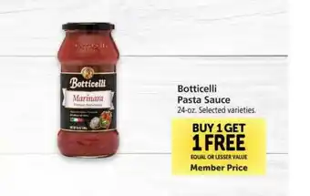 Vons Botticelli Pasta Sauce offer