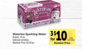 Vons Waterloo Sparkling Water offer