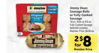 Vons Jimmy Dean Sausage Rolls Or Fully Cooked Sausage offer