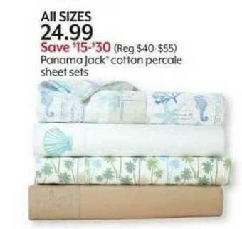 Bealls Panama Jack Cotton Percale Sheet Sets offer