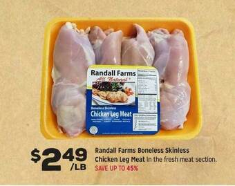 Grocery Outlet Randall Farms Boneless Skinless Chicken Leg Meat offer