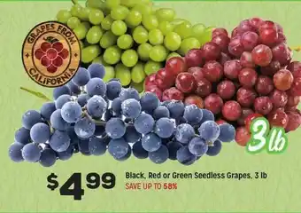 Grocery Outlet Black, Red Or Greed Seedless Grapes offer