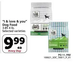 Pavilions "I &amp; Love &amp; You" Dog Food Offer at Pavilions offer