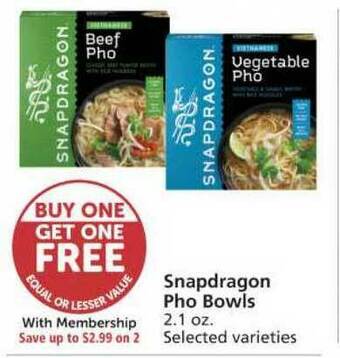 Pavilions Snapdragon Pho Bowls offer