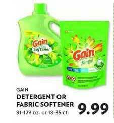 Reasors Gain Detergent Or Fabric Softener offer