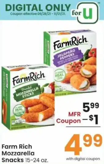 Albertsons Farm Rich Mozzarella Snacks offer