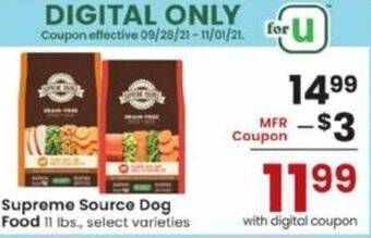 Albertsons Supreme Source Dog Food offer