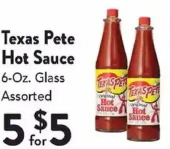 Compare Foods Texas Pete Hot Sauce 6 oz offer