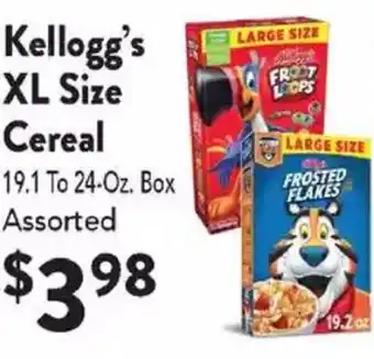 Compare Foods Kellog's XL Size Cereal offer