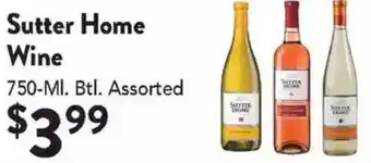 Compare Foods Sutter Home Wine 750 ml offer