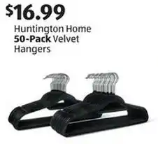 Aldi Huntington Home 50-Pack Velvet Hangers offer