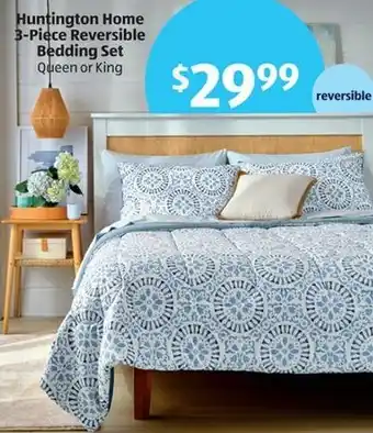 Aldi Huntington Home 3-Piece Reversible Bedding Set Queen or King offer