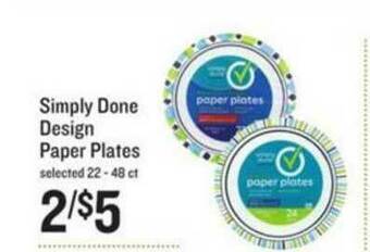 Lowes Foods Simply Done Design Paper Plates offer