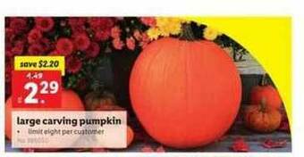 Lidl Large Carving Pumpkin offer