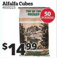 Rural King Alfalfa Cubes offer