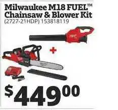 Milwaukee M18 Fuel Chainsaw & Blower Kit
