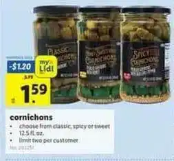 Lidl Cornichons Classic, Spicy Or Sweet offer